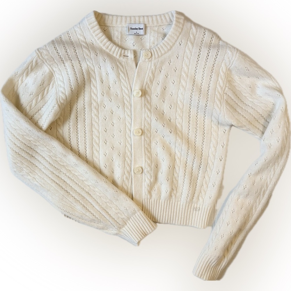 Aritzia Sunday Best Sweetspot Cardigan – Cream - Picture 6 of 7